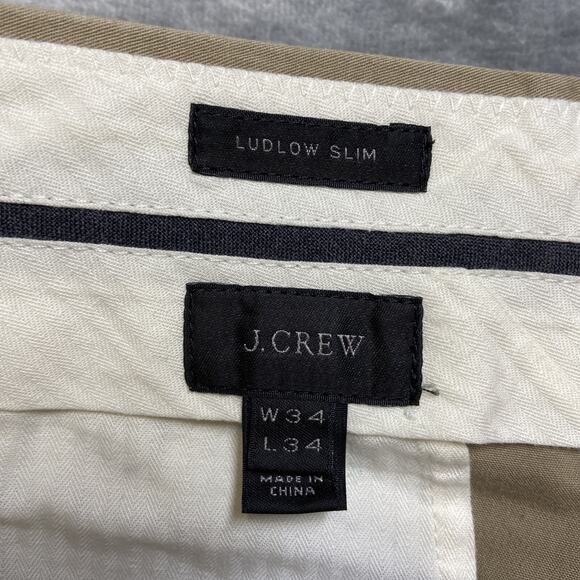 J Crew Flex Slim Chino Pants Men's Size 34x34 Tan Brown - Picture 8 of 11